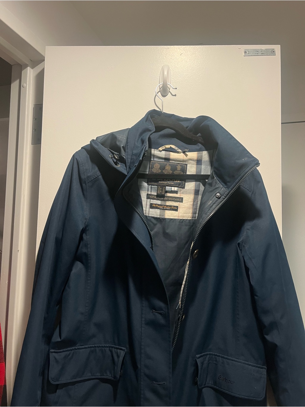 Barbour Women’s Navy Hooded Rain Jacket